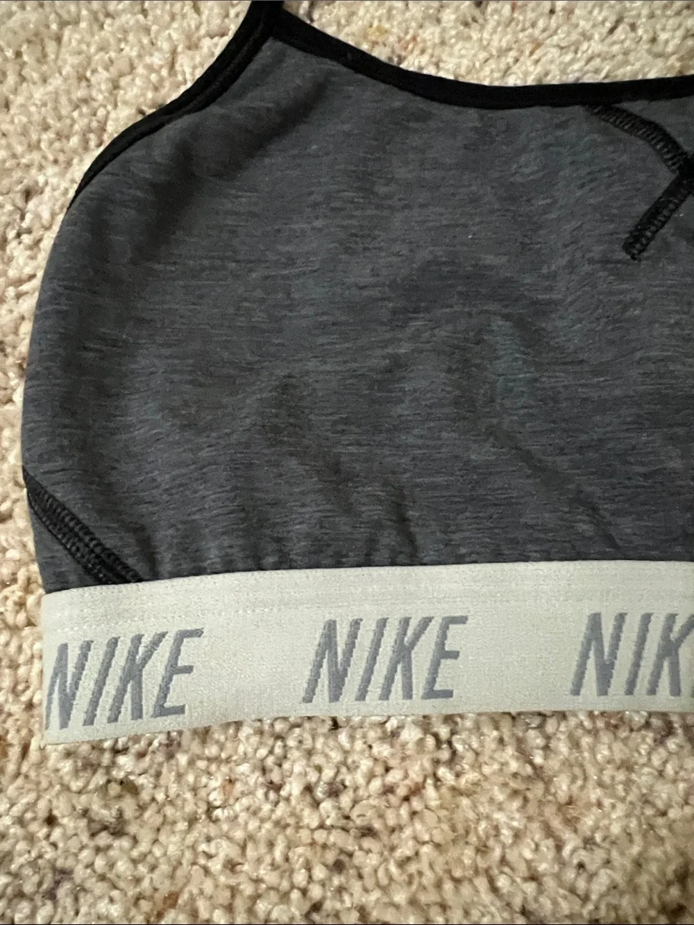 Nike Dark Gray & Black Racerback Sports Bralette
